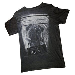 Pug Mugshot Tshirt The Raw Uncut Unisex Size Small Gray, Ironic Graphic Tee